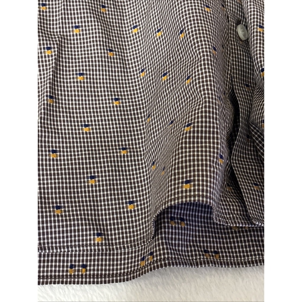 Murano XL Pineapple Geometric Print Button Front Dress Shirt French Cuffs - Picture 3 of 9